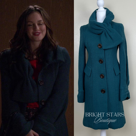 Jackets & Blazers - Rare Kiss Me Bow Coat Teal Blue ASO Blair Waldorf Gossip Girl Jade Womens 4